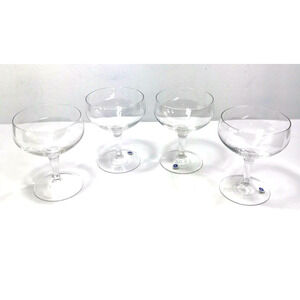 Four Clear Champagne Glasses Made in West Germany‎ Barware